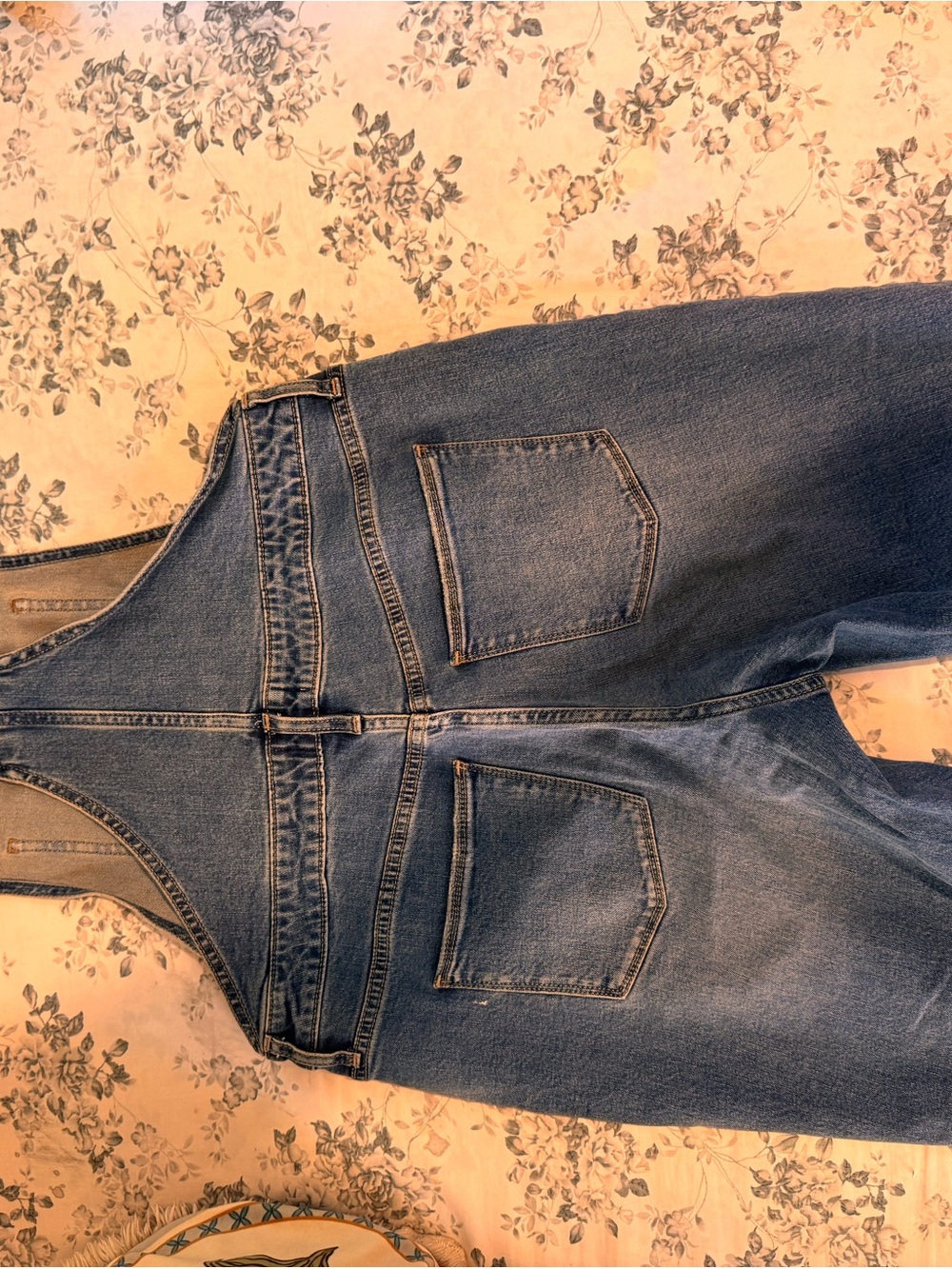 Universal Thread Denim Overalls in Dark Blue with Orange Accents - Picture 10 of 10